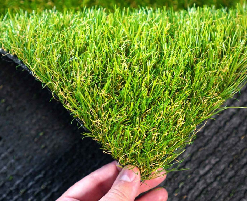 Close-up of premium artificial grass texture